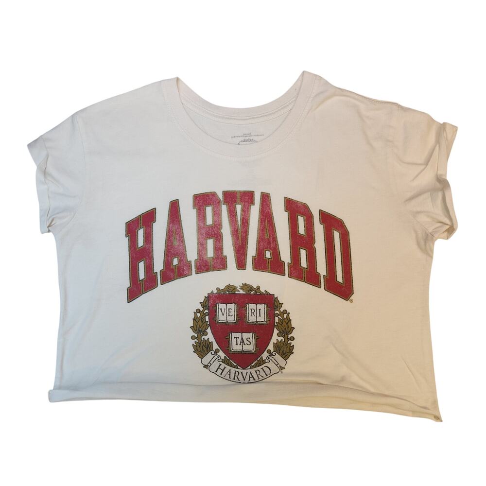 Cropped HARVARD TEE T SHIRT Authentic Red Logo worn on campus medium ivy league